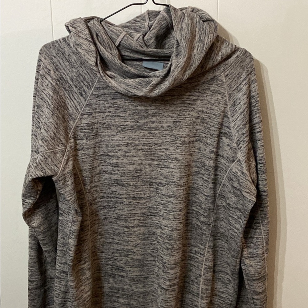 Cozy Heathered Gray Cowl Neck Sweater